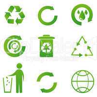 set of recycle icon