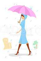 lady in rainy day