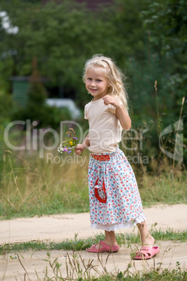 girl with flowers