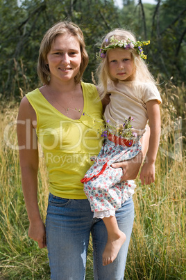 summer portrait of mother and daughter