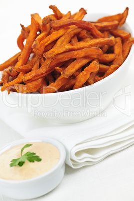 Sweet potato fries with sauce