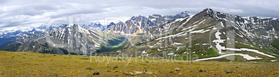 Panorama of Rocky Mountains in Jasper National Park, Canada