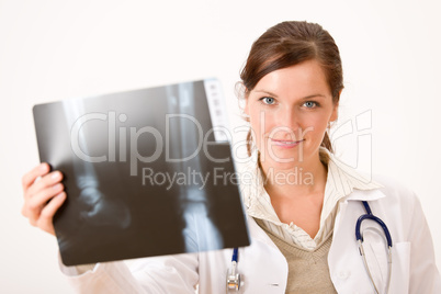Female doctor holding x-ray