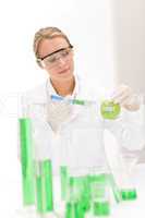 Genetic engineering - scientist in laboratory