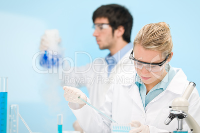 Flu virus experiment -  scientist in laboratory