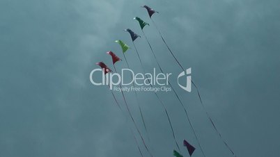 Kites flying up