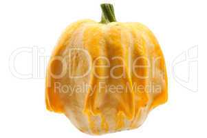 Yellow pumpkin isolated on white background.