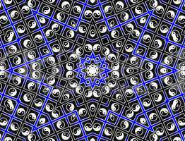 Yin Yang blue Star Mandala