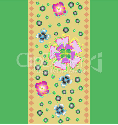 Tape with the stylized flowers