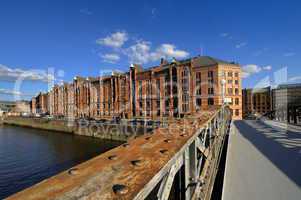 Block P und Jungfernbrücke in der Hamburger Speicherstadt