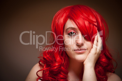 Attractive Red Haired Woman Portrait