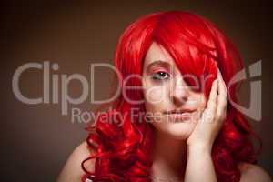 Attractive Red Haired Woman Portrait