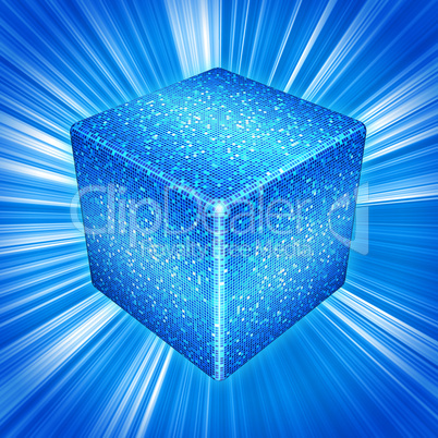 Blue Matrix Cube