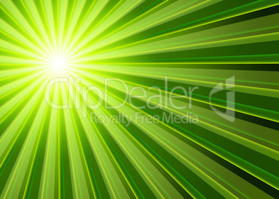 Hintergrund - Lichtstrahlen Grün Schwarz