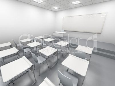 modern white classroom