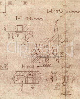 old engineering blueprint