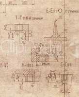 old engineering blueprint