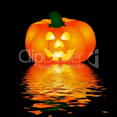 Halloween Kürbis im Wasser