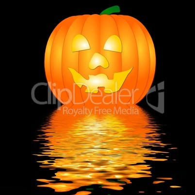 Halloween Kürbis im Wasser