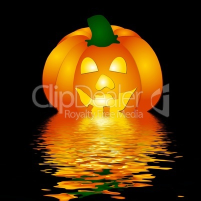 Halloween Kürbis im Wasser