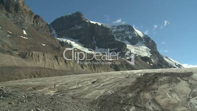 Athabasca glacier in the Rocky Mountains of Canada