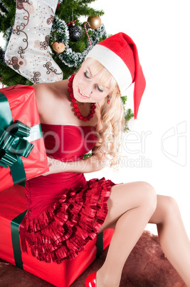 Happy woman with Christmas presents
