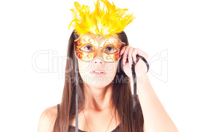 Woman in carnival mask