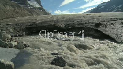 Athabasca glacier in the Rocky Mountains of Canada