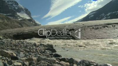 Athabasca glacier in the Rocky Mountains of Canada