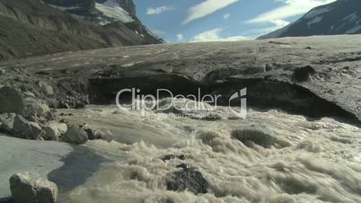 Athabasca glacier in the Rocky Mountains of Canada