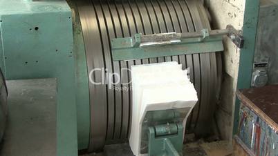bags folded in paper making machine
