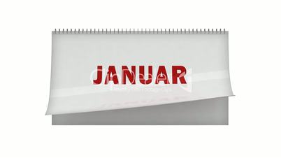 Fast flipping calendar pages in german