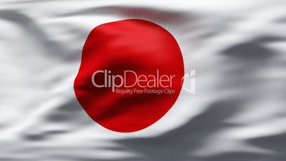 Japan Flag in wind in slow motion