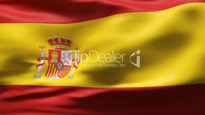 Spain Flag in wind in slow motion