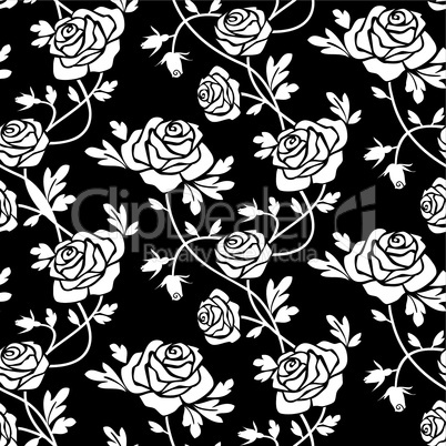 White roses on black