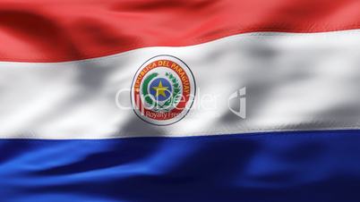 Paraguai Flag in wind in slow motion