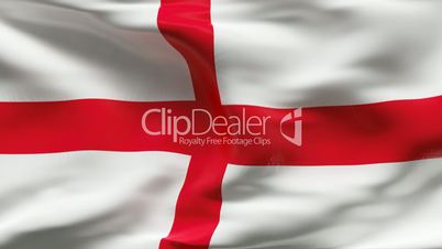 Creased ENGLAND flag in wind - slow motion