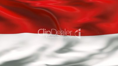 Creased INDONESIA flag in wind - slow motion