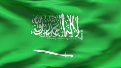 Creased SAUDI ARABIA flag in wind - slow motion