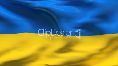 Creased UKRAINE flag in wind - slow motion