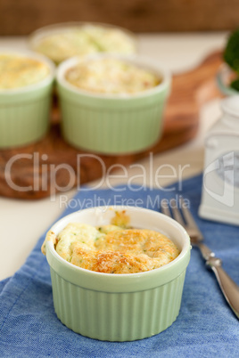 Broccoli ham souffle