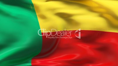 Creased BENIN flag in wind - slow motion