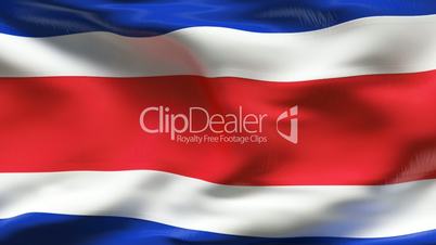 Creased COSTA RICA flag in wind - slow motion