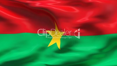 Creased BURKINA FASO flag in wind - slow motion