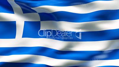 Creased GREEK flag in wind - slow motion