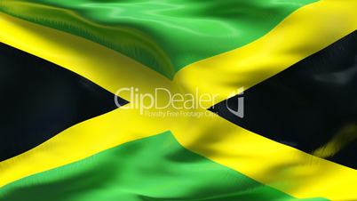 Creased JAMAICAN flag in wind - slow motion