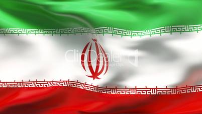 Creased IRAN flag in wind - slow motion