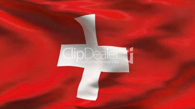 Creased SWISS flag in wind - slow motion