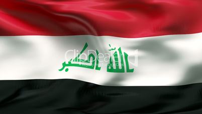 Creased IRAQ flag in wind - slow motion