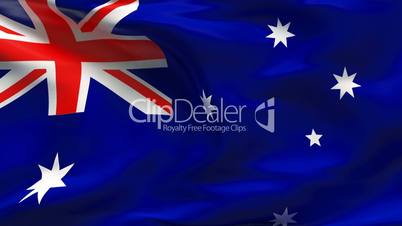 Textured AUSTRALIA cotton flag with wrinkles and seams